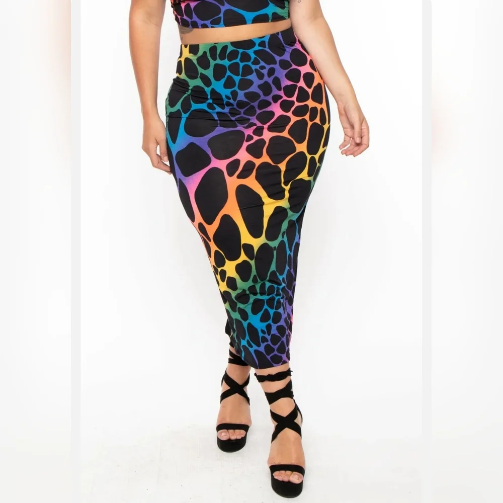 NEW NWOT CurvySense Plus Size Sophie Rainbow Tank & Long Skirt Size 3XL - Picture 4 of 6
